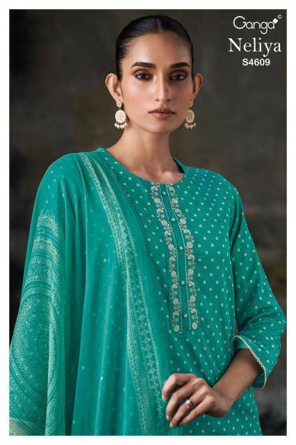 Ganga neliya 4609 Wholesale dress materials in Ahmedabad
